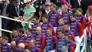 Spectacular sight at Epsom as Queen’s jockeys form guard of honour