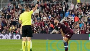 Ten-man Hearts crash out of Europa League after Jorge Grant’s red card