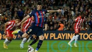 Robert Lewandowski misses penalty as Barcelona win in Gerard Pique’s final game