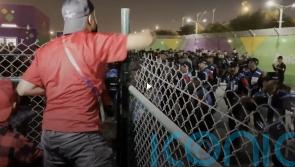 Riot police deployed outside stadium for Morocco v Spain game