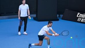 Novak Djokovic and coach Andy Murray train in public for first time in Melbourne
