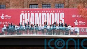 England fans brave rain for Red Roses&rsquo; World Cup victory party