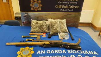Two arrested following seizure of drugs, cash and weapons in Clare