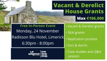 Get up to &euro;106,000 in grants for your vacant and derelict home