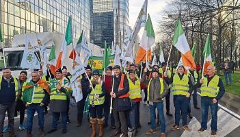 Limerick IFA flag waved proudly at huge farmer protest in Brussels