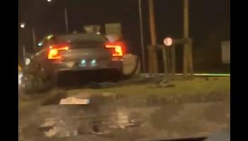 Car lands right in the middle of busy Limerick roundabout