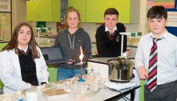 Colaiste Chiarain students Ellie Cunneen, Hannah Lucey, Oisin Brady-Halmschlag, and Kevin Lawlor  Picture Michael Cowhey