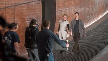 Behind the scenes with lead actors Gretchen Mol and Eoin Macken on the set of Nightflyers at Troy Studios Picture: Netflix