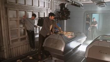 Eoin Macken, the star of Nightflyers, on set during filming at Troy Studios in Castletroy Picture: Netflix