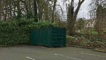The container that was broken into in the County Limerick village