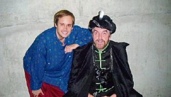 Nigel Dugdale and late John Finn pictured in 2011 during the Limerick Panto Society’s production of Aladdin