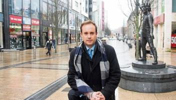 Standing up for Limerick: Nigel Dugdale pictured by Michael Cowhey on Bedford Row.