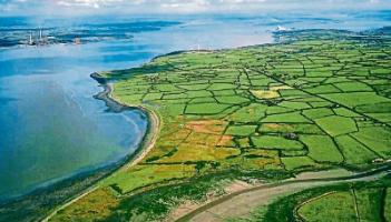 An aerial view west of Tarbert. The landbank is located further west. 