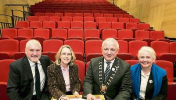 Brendan Lane, then Chair of the Lime Tree board, Louise Donlon, Lime Tree manager, then Metro Mayor Cllr Jerry O’Dea and Sheila Deegan, Arts Officer, signing the agreement in 2015
