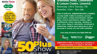 The 50 Plus Show returns to the Greenhills Hotel Limerick for the third consecutive year