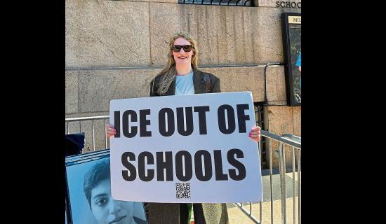 Limerick councillor Elisa O'Donovan at anti-ICE protest to 'show support' to communities