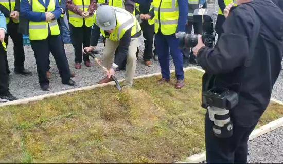 WATCH: Housing Minister Darragh O'Brien turns the sod at construction site at historic Portlaoise convent