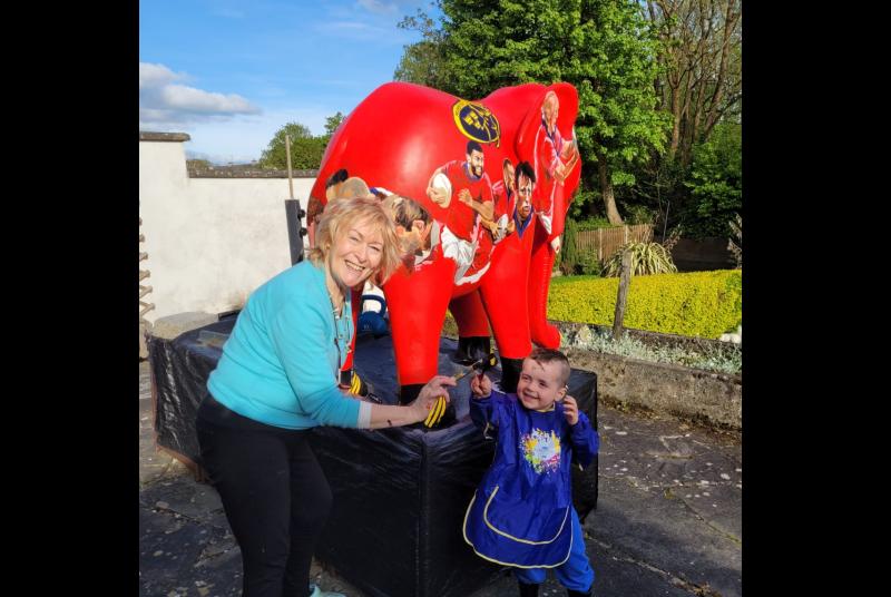 Limerick artist creates giant red elephant at home to support mental health awareness programme