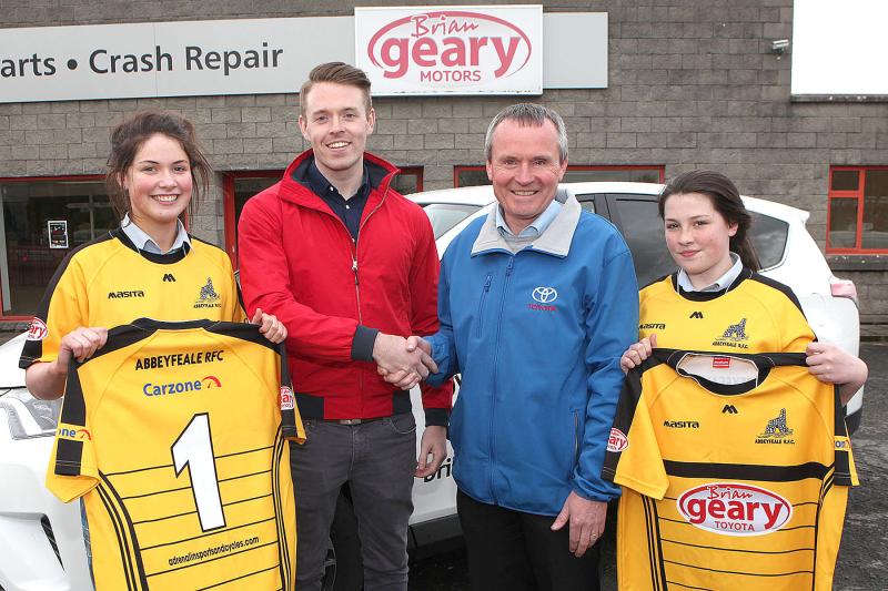 Carzone and Brian Geary show their backing for Abbeyfeale RFC