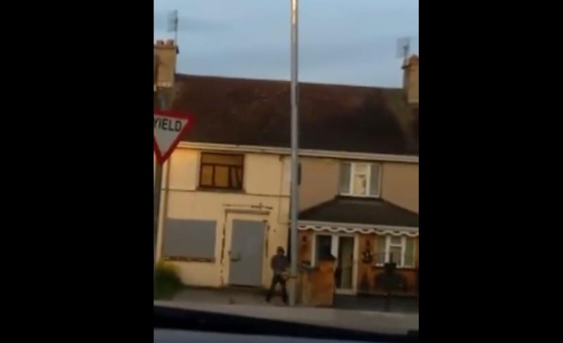 WATCH: Limerick gardai investigating as man 'cuts down CCTV pole'