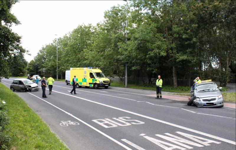 Three injured in double vehicle collision in Limerick city