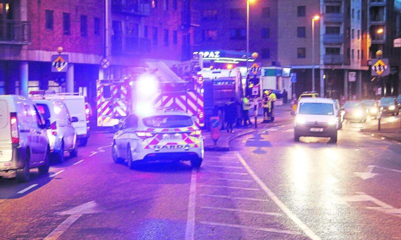 The scene on the Dock Road this Monday evening Picture: Mike Cowhey