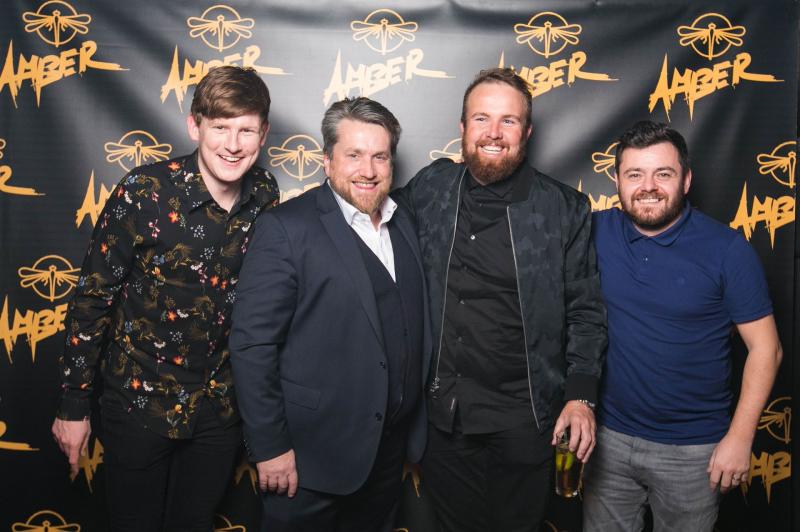 Jack Brennan, Xico, Alan Clancy, House, Shane Lowry and Laurence Kinlan at the opening of Amber at House Limerick. Below, JJ Hartigan Pictures: True Media
