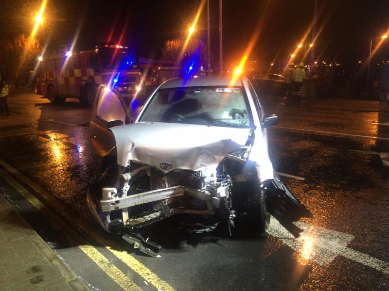 Ambulance at scene of double-vehicle collision in Limerick
