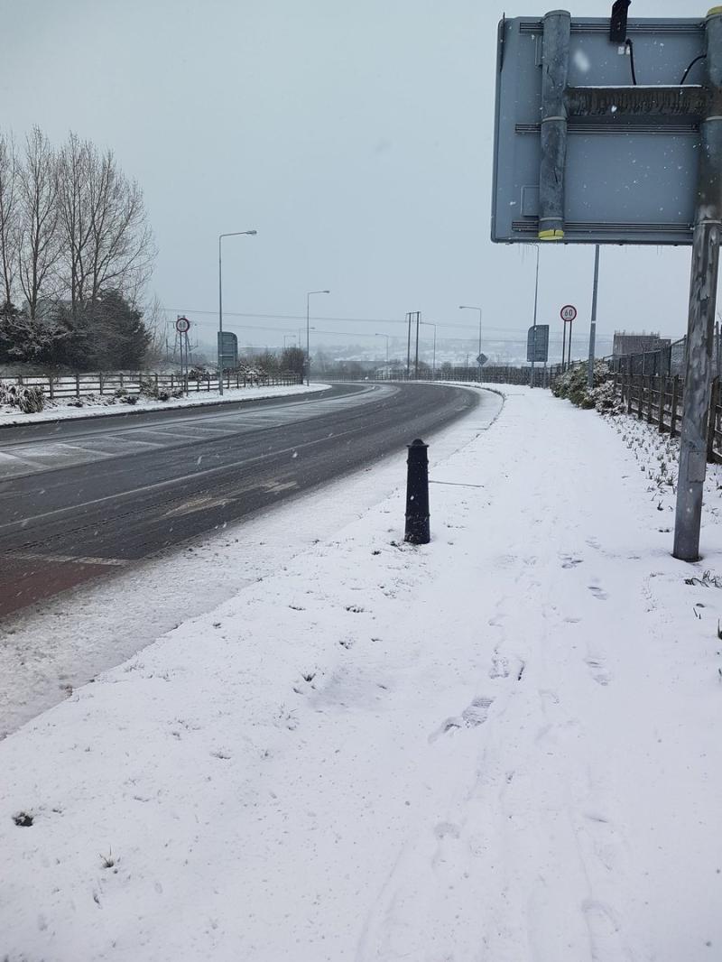 Deserted: The old Dublin Road at the Parkway this Friday morning Picture: Limerick Council Twitter