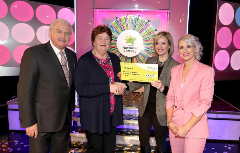 Noreen Dillane from Secontgloss, Mountcollins with Marty Whelan, Orla Roche and Sinead Kennedy Picture: Mac Innes Photography
