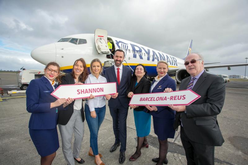 Rosanna Nicolosi, Isabel Harrison, Eimear Ryan, Andrew Murphy, Teresa Gancedo Nieto, Michelle Crotty and Tony Brazil at the launch of the flights Picture: Arthur Ellis