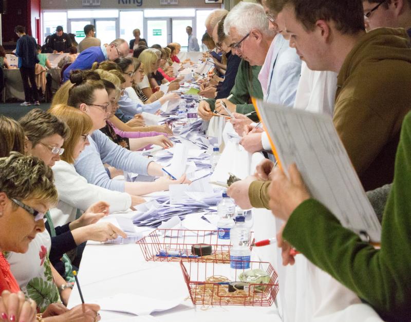 The referendum count in Limerick Racecourse this Saturday Picture: Liam Burke/Press 22
