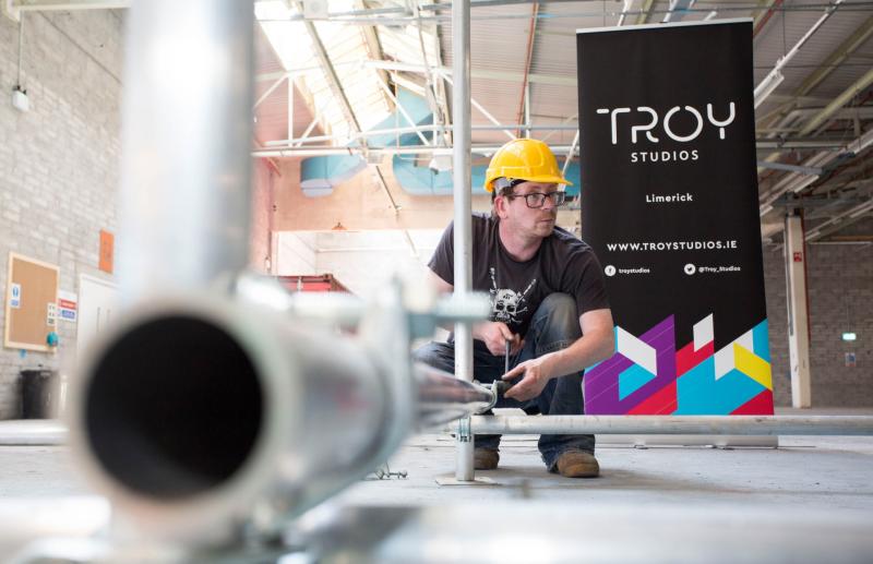 Alex O'Brien taking part in the film rigging course at Troy Studios Picture: Alan Place