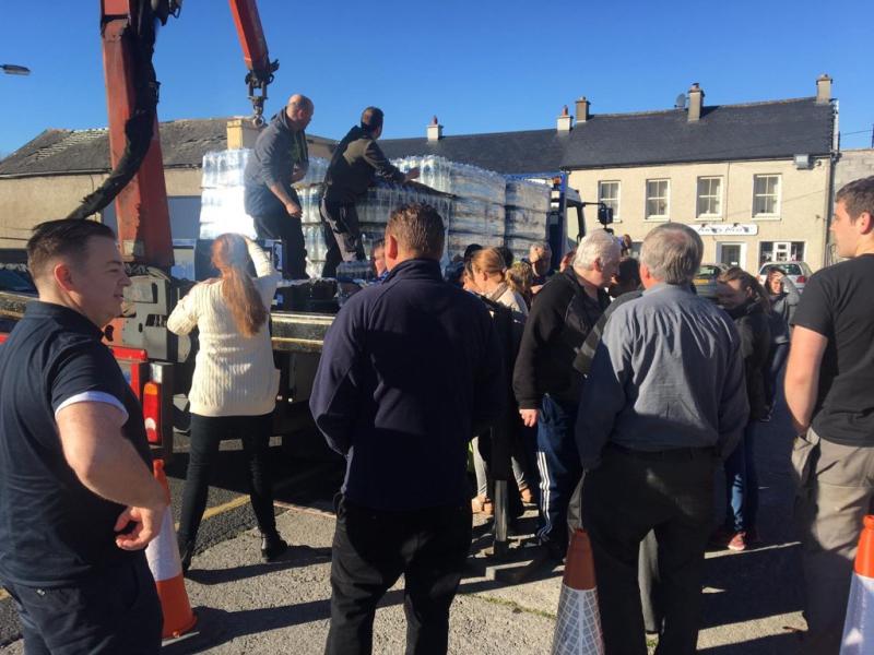 Irish Water has been distributing bottled water at the Square in Rathkeale Picture: Irish Water