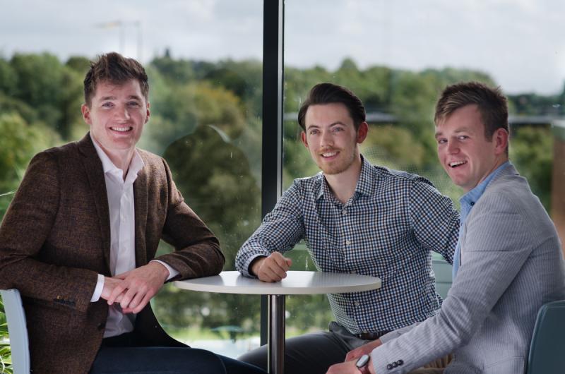 The founders of JumpAGrade, David Neville, Ethan O’Brien and Pádraic Hogan who are based at the Nexus Innovation Centre at UL 