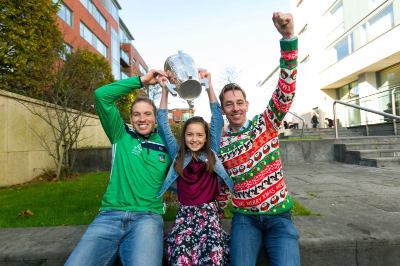 Hurler Shane Dowling with Anna Doody and Ryan Tubridy at the Strand Hotel Picture: True Media