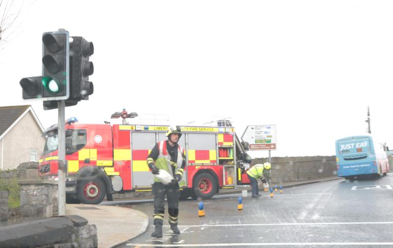 Emergency services attend scene of oil spill in Limerick