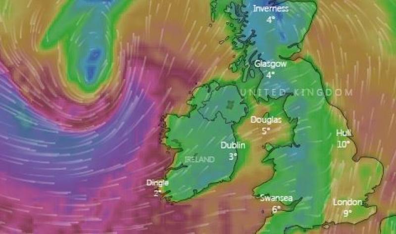Met Eireann issues weather warning for strong winds and snow in Limerick 