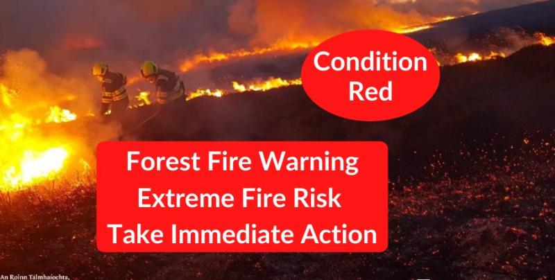 Rare red forest fire warning issued as temperatures climb