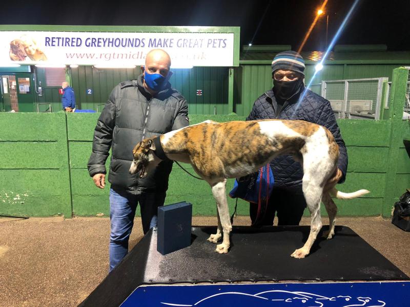 Limerick's Pat Buckley with Deerjet Sydney in final of £50,000 English Greyhound Derby