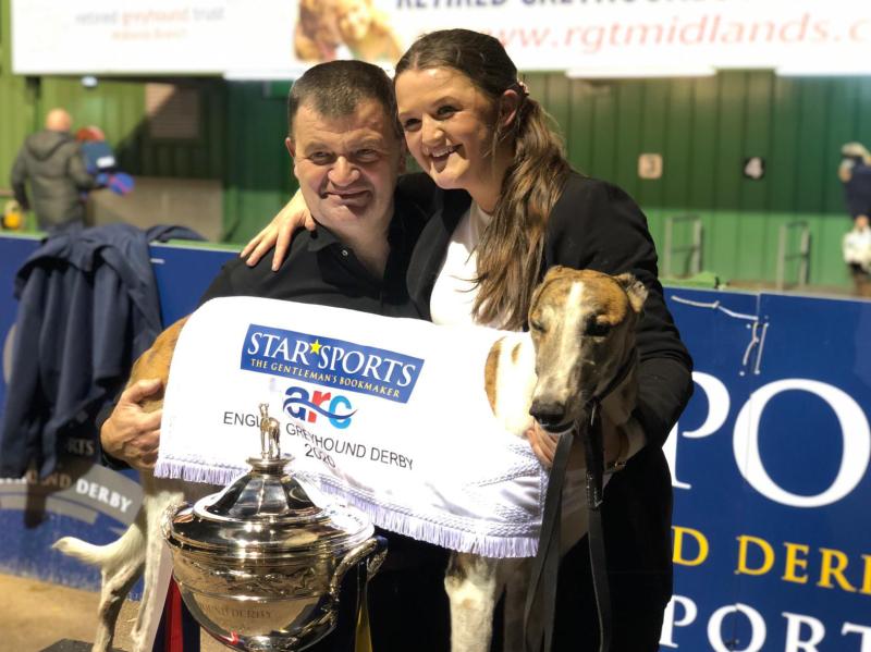 Historic English Derby Greyhound title victory for Limerick trainer Pat Buckley