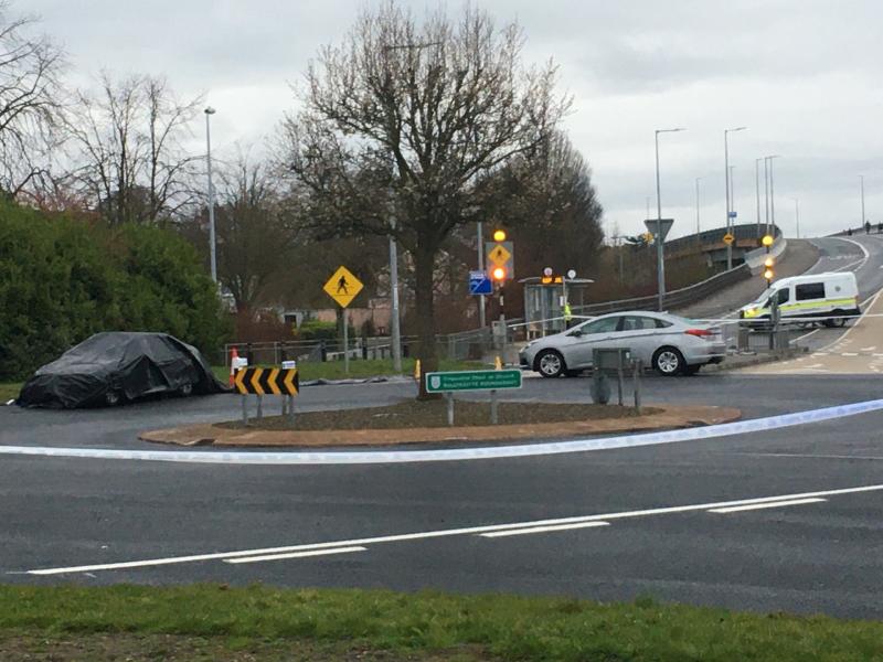 The scene of Monday's collision