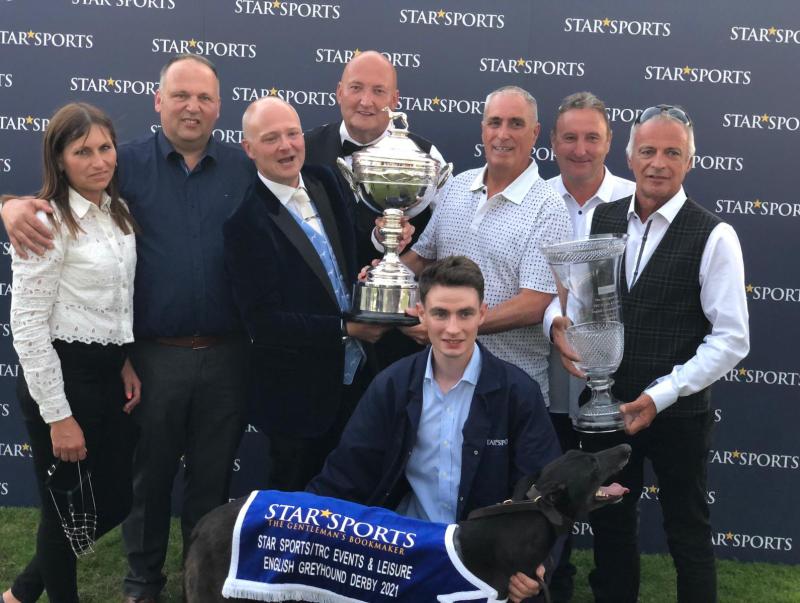 Limerick celebrations after Thorn Falcon wins £175,000 English Greyhound Derby