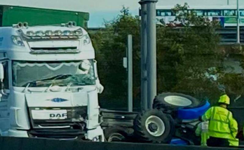 BREAKING:  Crash between tractor and truck in Limerick