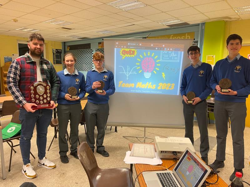 Colaiste Ide agus Iosef in Abbeyfeale pose with their mentor and teacher, Niall Twomey