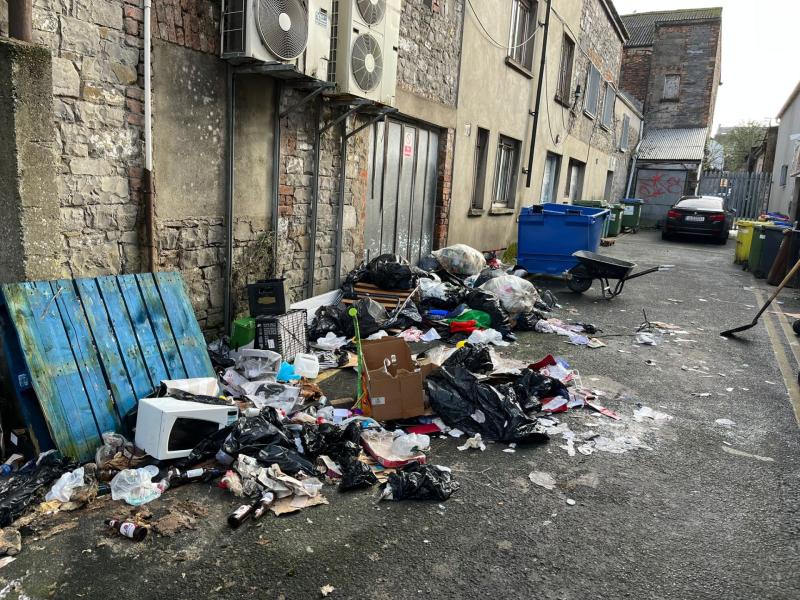 Street cleaning team spent 'half a day' cleaning up littered Limerick