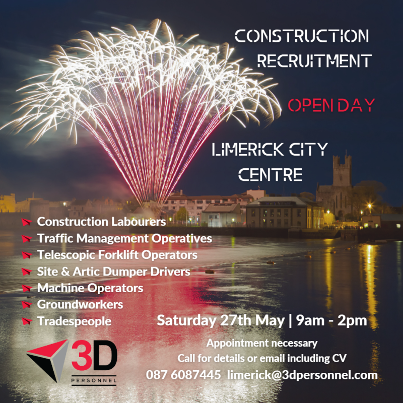 Recruitment Open Day - Construction Jobs in Limerick