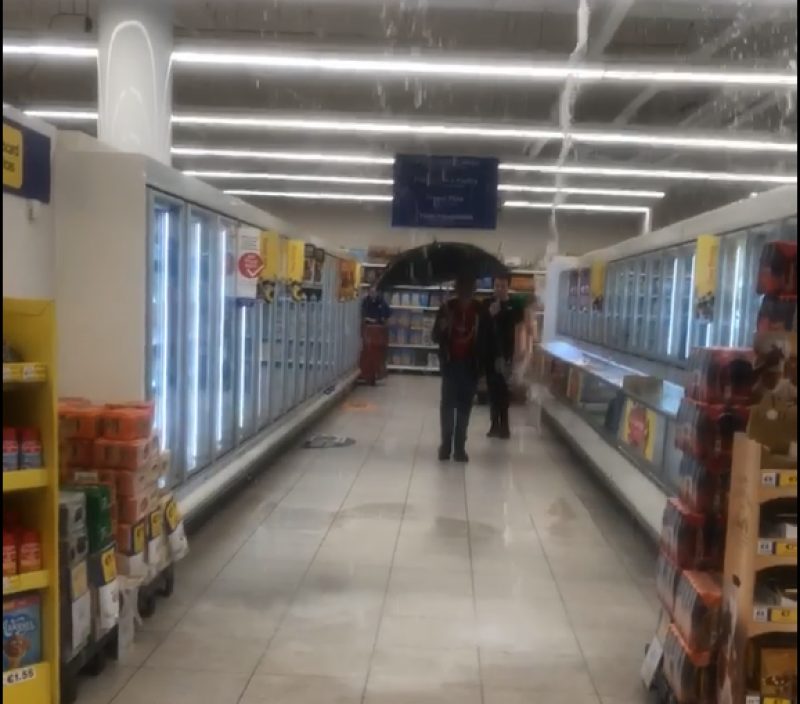 Busy Limerick supermarket closed due to flooding during thunderstorms