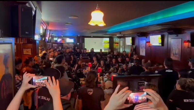 New Zealand tag rugby team’s Haka performance sends shock waves through Limerick pub