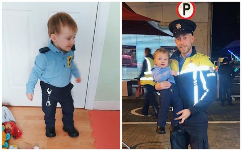 National: Adorable garda recruit hits the beat in 'mini uniform' hand-sewn by his mammy